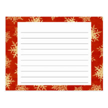 Snowflake Covered Christmas Recipe Card Post Cards