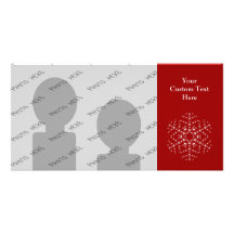 Snowflake Design in Dark Red and White. Photo Greeting Card