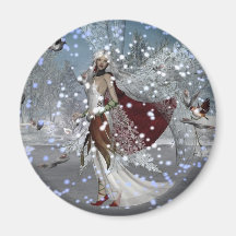 Snowflake Fae Fridge Magnets
