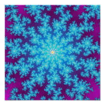 Snowflake Fractal: Aqua Blue Photograph