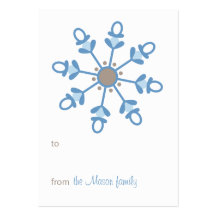 Snowflake Gift Tag Business Card Template