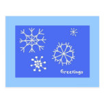 Snowflake greetings postcards