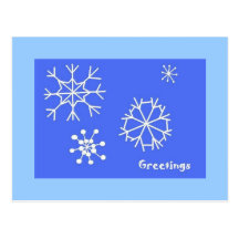 Snowflake greetings postcards