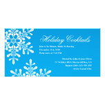 Snowflake Holiday Cocktails Party Invitation photo cards
