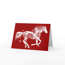 Snowflake Horse Holiday Greeting Card
