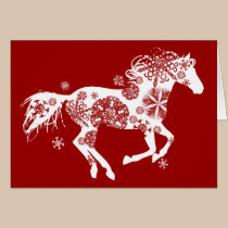 Snowflake Horse Holiday Greeting Card cards