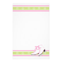 Snowflake Ice Skates Custom Stationery