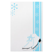 Snowflake Ice Skates Customized Stationery
