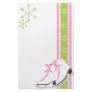 Snowflake Ice Skates Personalized Stationery