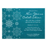 Snowflake New Years Party Invitations in Blue