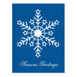 Snowflake on blue post cards