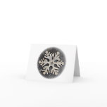 Snowflake on Grey Ice Greeting Cards