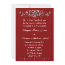 Snowflake Red Invitation