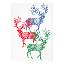 Snowflake Reindeer Custom Invite