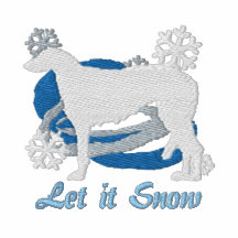 Snowflake Scottish Deerhound Embroidered Hoodie