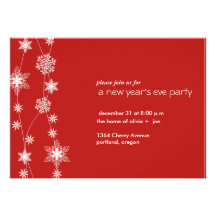 Snowflake strings - New Year's Party Invitation