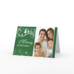 Snowflake Swirl Christmas Photo Greeting Card