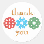 Snowflake trio holiday thank-you sticker
