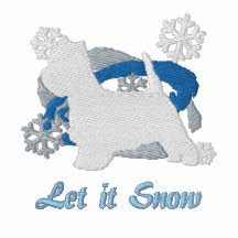 Snowflake Westie Embroidered Long Sleeve Shirt
