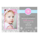 Snowflake Winter Birthday Party Invitations Photo