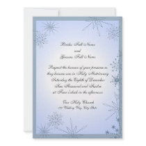 Snowflake Winter Ice Blue Personalized Invitation