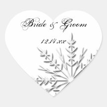 Snowflake Winter Wedding Envelope Seals Stickers