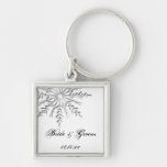 Snowflake Winter Wedding Keychain
