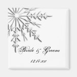 Snowflake Winter Wedding Save the Date Magnet