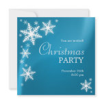 Snowflakes Blue Christmas Party invitation