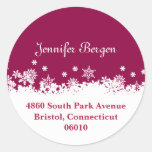Snowflakes Christmas red holiday address label Stickers