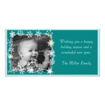 Snowflakes Framed Holiday Photo Card