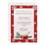 Snowflakes Holiday Fondue Party Invitation