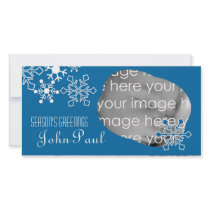 Snowflakes IN Blue Photo Card