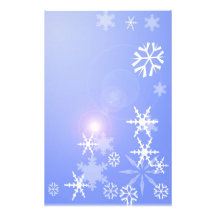 Snowflakes on Blue Christmas Stationary Personalized Stationery