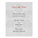 Snowflakes on Silver Save the Date card Announcements