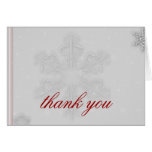 Snowflakes on Silver Thank You card
