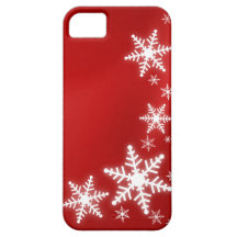 Snowflakes Red Holiday iPhone5 cover iPhone 5 Cases