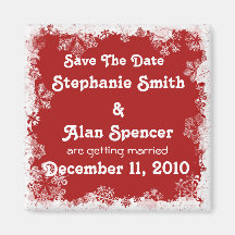 Snowflakes Save The Date  Magnet