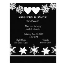 Snowflakes Winter Engagement Party Invitation
