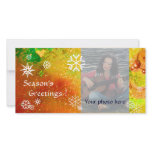 SNOWFLAKES ,yellow,red,brown,orange,green,white photo cards