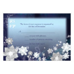 SnowFlowers Blue Winter Wedding RSVP Cards (3.5x5) Invite