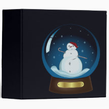 snowglobe snowman notebook binders
