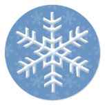 Snowing Snowflake Blue Winter Holiday Stickers