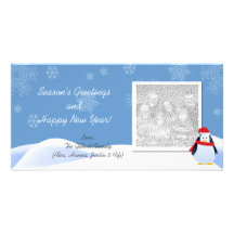 Snowing with Penguin Holiday Photo Cards