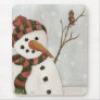 Snowman and Bird Mousepad