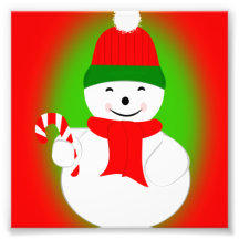 Snowman and Candy Cane Photograph