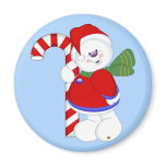 Snowman and Candycane magnets