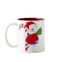 Snowman and Candycane Mugs