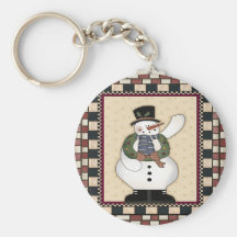 Snowman and Christmas Wreath Key Chains
