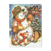 Snowman and Dog postcards
